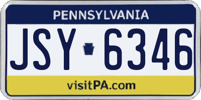 PA license plate JSY6346