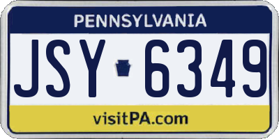 PA license plate JSY6349