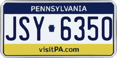 PA license plate JSY6350