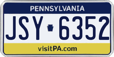 PA license plate JSY6352
