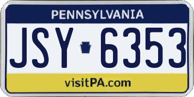 PA license plate JSY6353