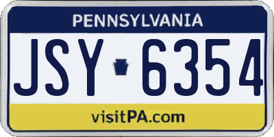 PA license plate JSY6354