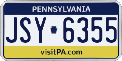 PA license plate JSY6355