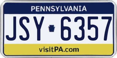 PA license plate JSY6357