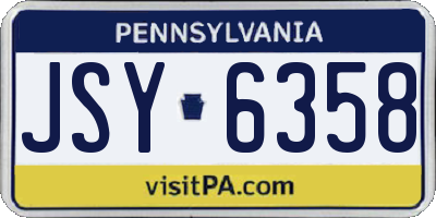 PA license plate JSY6358