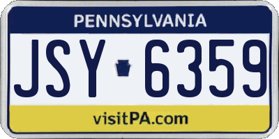 PA license plate JSY6359