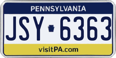 PA license plate JSY6363