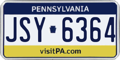 PA license plate JSY6364