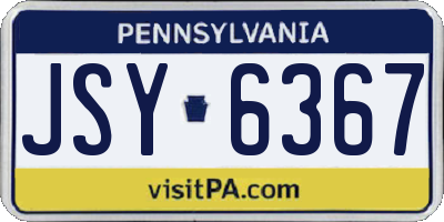 PA license plate JSY6367