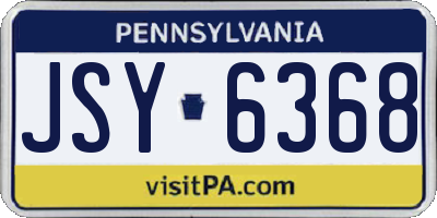 PA license plate JSY6368