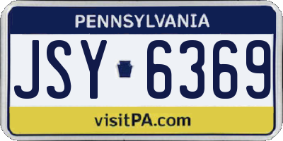 PA license plate JSY6369
