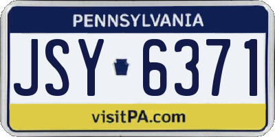 PA license plate JSY6371
