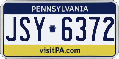 PA license plate JSY6372