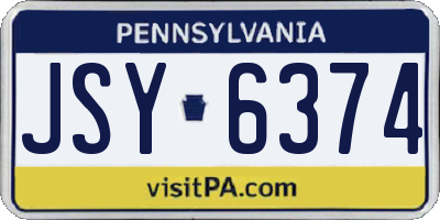 PA license plate JSY6374