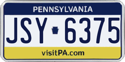 PA license plate JSY6375