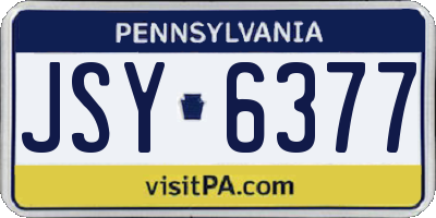 PA license plate JSY6377