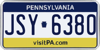 PA license plate JSY6380
