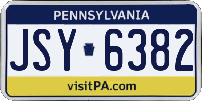 PA license plate JSY6382