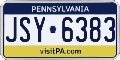 PA license plate JSY6383