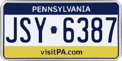 PA license plate JSY6387