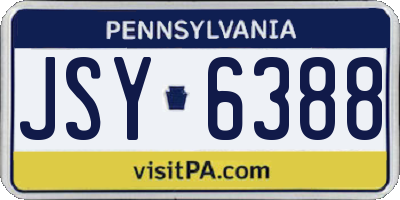 PA license plate JSY6388