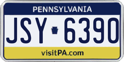 PA license plate JSY6390