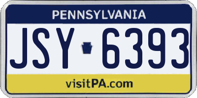 PA license plate JSY6393