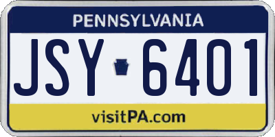 PA license plate JSY6401