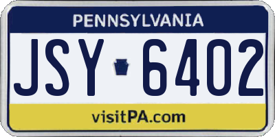 PA license plate JSY6402