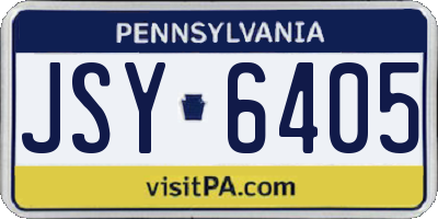 PA license plate JSY6405