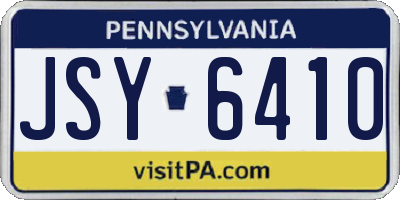 PA license plate JSY6410