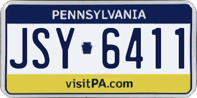 PA license plate JSY6411