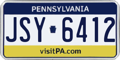 PA license plate JSY6412