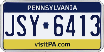 PA license plate JSY6413