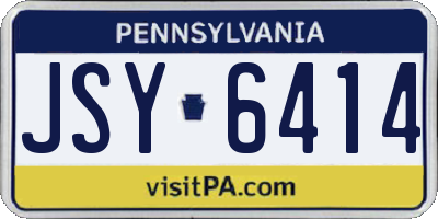 PA license plate JSY6414