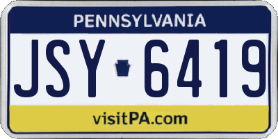PA license plate JSY6419