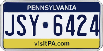 PA license plate JSY6424