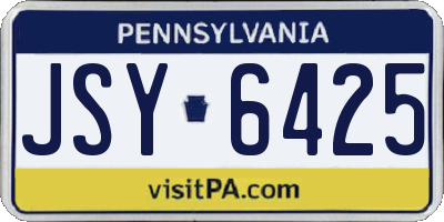 PA license plate JSY6425