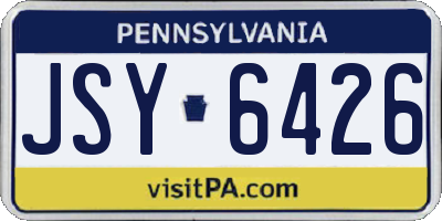 PA license plate JSY6426