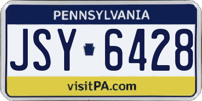 PA license plate JSY6428
