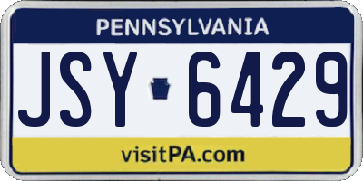 PA license plate JSY6429