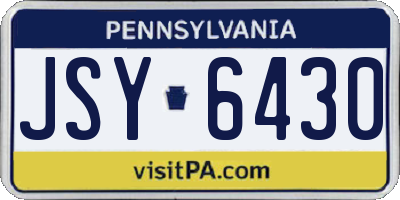 PA license plate JSY6430