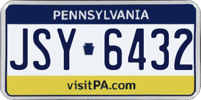 PA license plate JSY6432