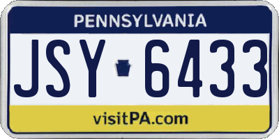 PA license plate JSY6433