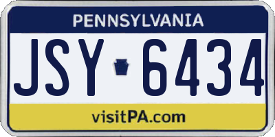 PA license plate JSY6434