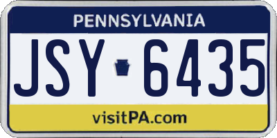 PA license plate JSY6435