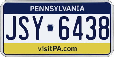 PA license plate JSY6438