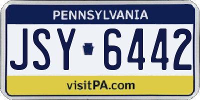 PA license plate JSY6442
