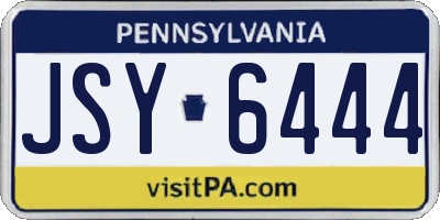 PA license plate JSY6444