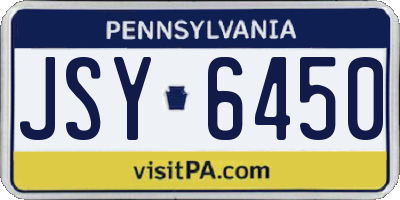 PA license plate JSY6450